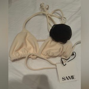 SAME Black Rose Bikini Top
